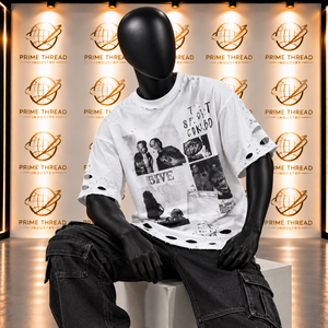 Wholesale Custom <b>Vintage</b> Distressed <b>Graphic</b> T Shirt Men Oversized T-Shirts Heavyweight Cotton Ripped Boxy Fit Streetwear <b>Tee</b> - Product Image 1