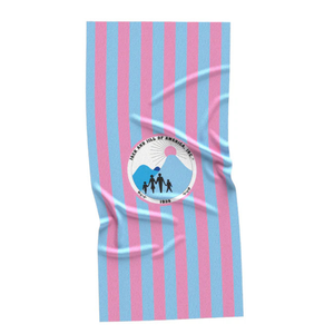 Toalla de Playa a Rayas Jack and Jill, Rosa y Azul, de Algodón y Felpa, Suave y Absorbente, Toalla de Piscina Grande, Elegante y Esencial para el Verano - Product Image 1