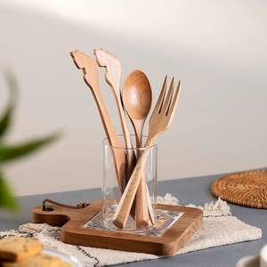 Cucharas de Madera Estilo Japonés Premium – Utensilios de Cocina con Logotipo Personalizado para Mezclar, Servir y Uso en Fiestas - Product Image 1