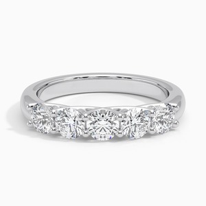 Anillos de Eternidad con Diamantes Cultivados en Laboratorio con Certificación IGI CVD HPHT, Corte Redondo, Oro Blanco de 14k, Anillo de Compromiso Fino Personalizado - Product Image 2