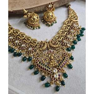 Kemp Traditional Peacock Fashion Jewelry Necklace Set - Product Image 2