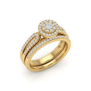 แหวนเพชรทรงกลมเจียระไนแบบบริลเลียนท์ ทอง 14K รับรองโดย IGI สำหรับผู้หญิง เหมาะสำหรับงานหมั้น งานแต่งงาน งานครบรอบ หรืองานเลี้ยง สามารถสั่งทำได้ - Product Image 1