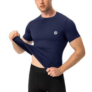 T-shirts de sport ajustés entièrement personnalisés pour hommes, vêtements de course à pied, compression, gym, fitness, manches courtes - Product Image 5