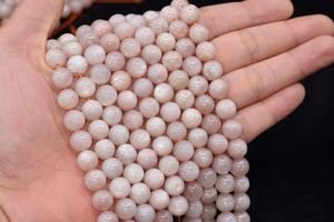 Cuentas de Piedra Lunar Melocotón Claro de la India, Gema Natural Genuina, Medio Hilo de Cuentas Sueltas Redondas, Venta al por Mayor de Joyería a Granel - Product Image 2