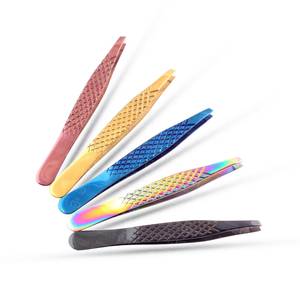 แหนบติดขนตาปลายเรียบ ทำจากสแตนเลสอย่างดี 5 สี สำหรับต่อขนตา - Product Image 5