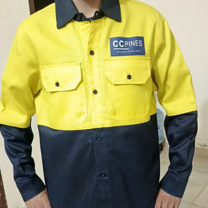 Camisa de Trabajo de Alta Visibilidad Personalizada al por Mayor de HBC, Camisa de Seguridad Reflectante para Construcción, Camisa de Manga Larga para Hombre - Product Image 1