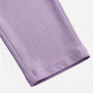 Ensemble 2 pièces pour femmes, t-shirt à manches courtes et short imprimé floral, col rond, au-dessus du genou, vêtements décontractés, printemps été, couleur lavande - Product Image 6