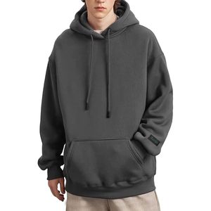Men's <b>Oversized</b> Solid Color Cotton Fleece <b>Long</b> Sleeve Casual Winter Wear Custom Pocket Design <b>Oversized</b> <b>Hoodies</b> For Men's - Product Image 5