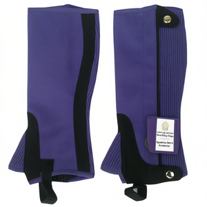 Women's Premium <b>Synthetic</b> <b>Leather</b> Textile English Half Chaps with Snap Closure Equestrian Riding Gear Durable Comfort Women - Product Image 2