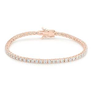 Pulsera de tenis de oro de 14K con diamantes cultivados en laboratorio de 3.3 CT, corte brillante, chapada en rodio, de lujo, certificada por IGI, unisex, regalo de boda, fina - Product Image 6