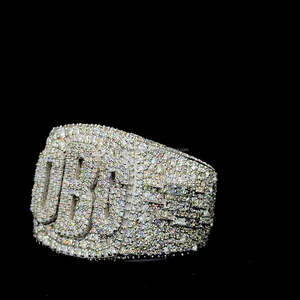 แหวนเพชรแนวฮิปฮอปสีเงิน S925ขนาดใหญ่สำหรับผู้ชายแหวนหลังแบบเพชรสำหรับใส่ออกงานแล็บ - Product Image 6