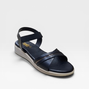 Women Stylish Comfortable Wedge Heel Sandals Slingback Elastic Strap Cross Design Soft <b>Cushion</b> Anti Slip Lightweight Daily Wear - Product Image 1