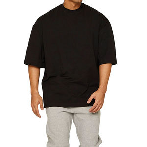 T-shirt en coton uni pour homme, doux, respirant, à manches courtes, col rond, décontracté, idéal pour les commandes d'impression - Product Image 1