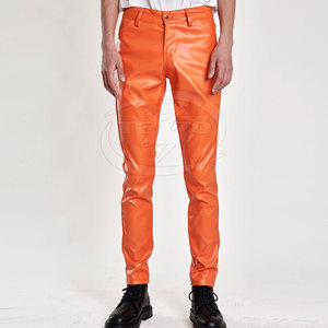 กางเกงหนังผู้ชายดีไซน์ใหม่ สีสันปรับแต่งได้ ทรงตรง น้ำหนักเบา เอวกลาง สไตล์ลำลอง สำหรับฤดูหนาว สตรีทแวร์ - Product Image 4