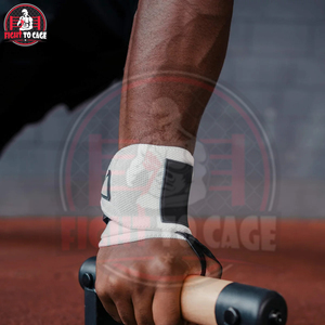 Premium Quality <b>White</b> Heavy Duty With Adjustable Elastic Thumb Loop Support For Weightlifting Gym & Powerlifting Wrist <b>Wraps</b> - Product Image 4