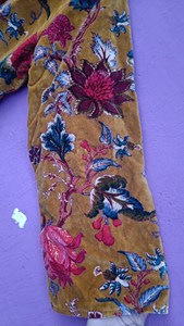 Chaqueta de Terciopelo Suave con Estampado Floral Mostaza para Mujer 2026, Abrigo Bohemio con Estampado Botánico, Blazer de Invierno de Inspiración Vintage - Product Image 5