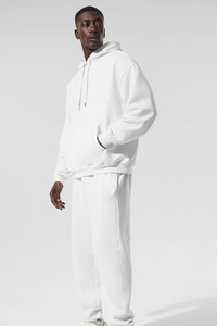 Sweat-shirts personnalisés en molleton 100% coton blanc uni sans cordon, design épais et surdimensionné, vêtements de marque, streetwear en coton pour hommes - Product Image 4