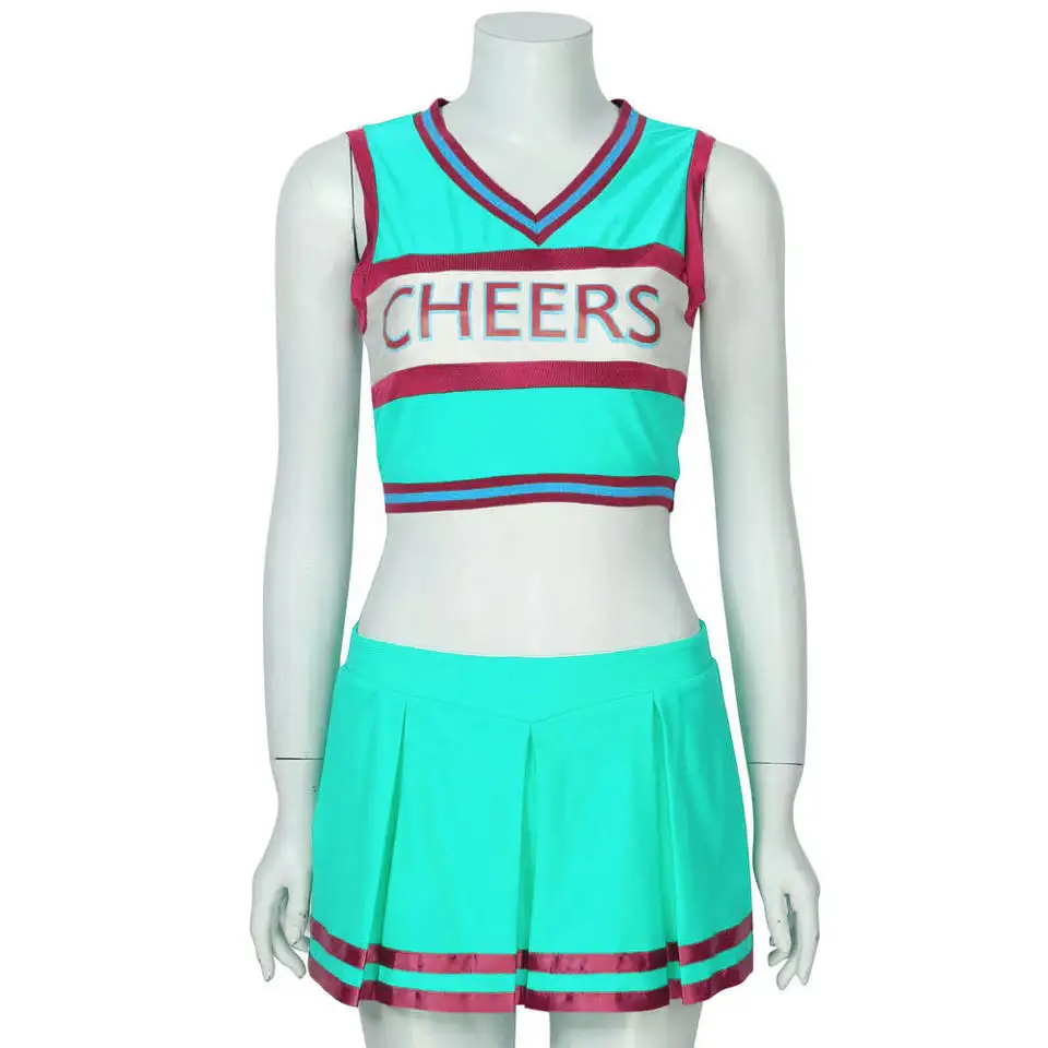 Top personalizzato manica intera Crop Top Body Fit Cheerleader uniforme donna Cheerleading sublimazione uniforme danza cheerleader