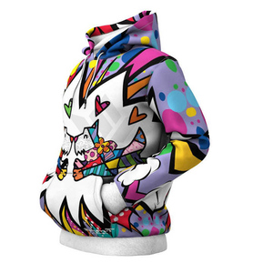 Sweat-shirt à capuche imprimé chats de dessin animé colorés pour hommes, pull décontracté en polyester tricoté, séchage rapide, streetwear d'automne - Product Image 5