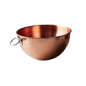 Handmade Solid Copper Kitchen Colander Strainer with Brass Ring Handle French Country Style Food Washing Drainer Bowl - Product Image 1