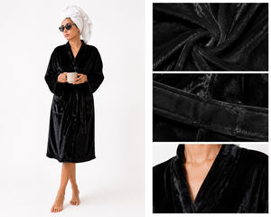 Chemise de nuit longue en velours pour femme, col en V, fermeture à cordon, manches longues, douce, écologique, respirante, vêtements de nuit chauds pour l'hiver - Product Image 6