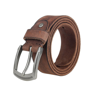 Ceintures de luxe en cuir de vache pour hommes, boucle automatique, ceintures en cuir véritable noir pour hommes - Product Image 1