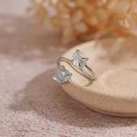 Bague en argent sterling 925 de qualité supérieure avec double pierre précieuse naturelle, pour un usage quotidien, vente en gros de bijoux fins