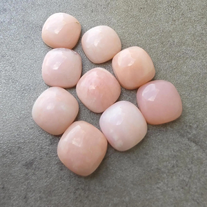 AAA+ Natural Pink Opal Square <b>Cushion</b> Cut Cabochon Third Party Certified Flat Back Calibrated Loose Gemstone Rajasthan for - Product Image 4