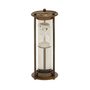 Sablier en verre fait main de style Mid-Century Modern avec cadre métallique orné, écologique et portable, idéal pour les cadeaux de Diwali et d'anniversaire - Product Image 1