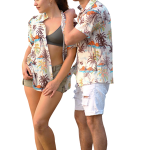 Camisa de Verano con Estampado de Olas Costeras para Mujer, Cuello Suave, para Vacaciones, Piscina, Proveedor Mayorista - Product Image 6