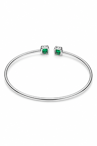 กำไลข้อมือมรกตและเพชร เงินแท้ 92.5 รุ่น KLSB-20803 - Product Image 3
