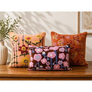 Premium Polyester Embroidered Floral Throw Pillow <b>Cover</b> | Designer <b>Cushion</b> <b>Cover</b> for Home Decoration - Product Image 4