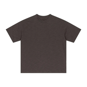 เสื้อยืดคอกลมแขนสั้นสไตล์อเมริกันเรโทร ผ้าฝ้าย 100% น้ำหนัก 275 กรัม แบบวาฟเฟิล ย้อมบาติก ซักน้ำได้ ขายส่ง ODM/OEM - Product Image 5