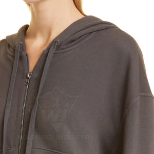 Sudaderas con capucha y cremallera de manga larga para mujer, ropa exterior informal, ropa urbana ligera, proveedor de etiquetas privadas personalizadas, sudaderas con capucha y cremallera de moda para mujer - Product Image 4