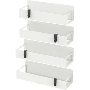 Set di 4 Organizzatori Magnetici per Spezie Bianco Crema, per Frigorifero e Forno - Product Image 1