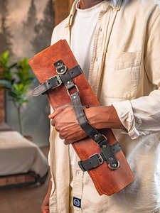 Sac de Chef en Cuir Pleine Fleur Robuste Grande Capacité Anti-Odeur pour Rangement de Couteaux et Outils de Cuisine - Product Image 2