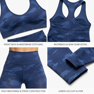 Ensemble de sport 2 pièces imprimé par sublimation : Soutien-gorge dos nageur et Legging Capri imprimé pour le yoga, longueur genou, ensemble de compression pour activités sportives - Product Image 6