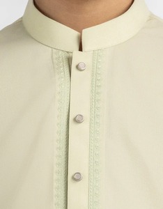 Boys Traditional Cotton Kurta Set Light Green Regular Fit Ankle Length India Pakistan Style All Seasons - Product Image 2