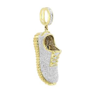 Colgante de Zapatilla de Hip Hop, Chapado en Oro de 18K, con Cristales de Imitación, Amuleto Unisex, Joyería de Regalo - Product Image 1
