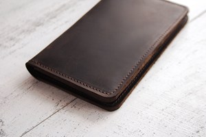 Wholesale Genuine Leather Checkbook Holder Slim Business Check <b>Book</b> Cover Custom Brand Cowhide <b>Wallet</b> Supply LCR-0151 - Product Image 3