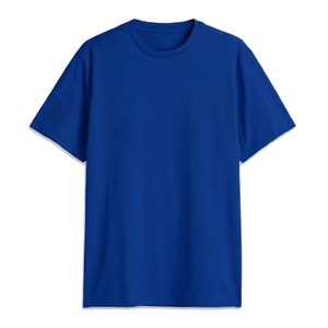 Camiseta Premium de Cuello Redondo Azul Sólido para Hombre, Camiseta Informal de Manga Corta de Algodón, Camiseta Lisa de Verano para Usar en la Calle, con Logotipo Personalizado - Product Image 1