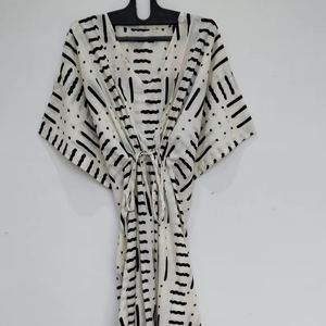 Vestido Kaftán Boho de Algodón, Hecho a Mano en India, Traje de Playa, Cómodo y Holgado, Atuendo de Verano para Mujer - Product Image 1