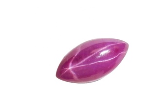 Rubis Étoilé Rose Taille Marquise 5x10 mm 2 Carats Créé en Laboratoire Poli Opaque Cabochon avec Effet Étoile à 6 Branches pour la Fabrication de Bijoux - Product Image 3