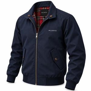 Custom Logo <b>Men</b>’s Harrington <b>Jacket</b> | Polyester <b>Zip</b> Up <b>Jacket</b> with Tartan Plaid Inner Lining | Classic Casual Windbreaker <b>Jacket</b> - Product Image 6