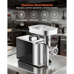 Commercial Stainless Steel <b>Meat</b> <b>Grinder</b> Manual 11 Lbs/Min Capacity Electric Blade Grinding Plate Sausage Maker - Product Image 5