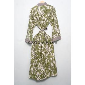 Kimono de Moda con Diseño Moderno y Elegante, Estampado Floral Colorido, 100% Algodón, Cuello en V, Largo Completo, con Cinturón Ajustable - Product Image 5