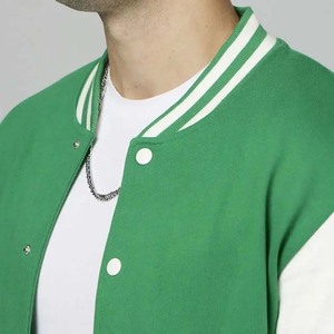 Green Color Men's Clothing <b>Jackets</b> OEM ODM Service Custom College Baseball Men's <b>Jackets</b> For Sale - Product Image 5