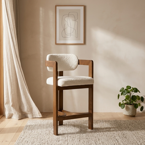 Vasto Bar Chair Natural Premium Teak Wood Frame Modern Style Eco-Friendly Durable for Indoor Commercial Dining/Living Room - Product Image 4