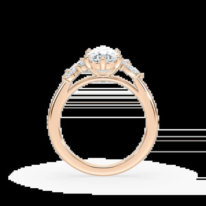 Anillo de diamantes con corte de pera de 1.50 quilates con piedras laterales en forma de pétalo, oro rosa, oro blanco, oro amarillo, elegante y atemporal para mujer - Product Image 2