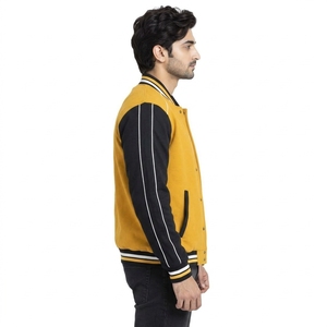 Veste universitaire grise pour homme en laine avec manches blanches, fermeture éclair, vêtement d'extérieur décontracté en polaire, motif écossais écologique pour le printemps - Product Image 6